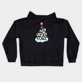 Cute penguin mountain Kids Hoodie